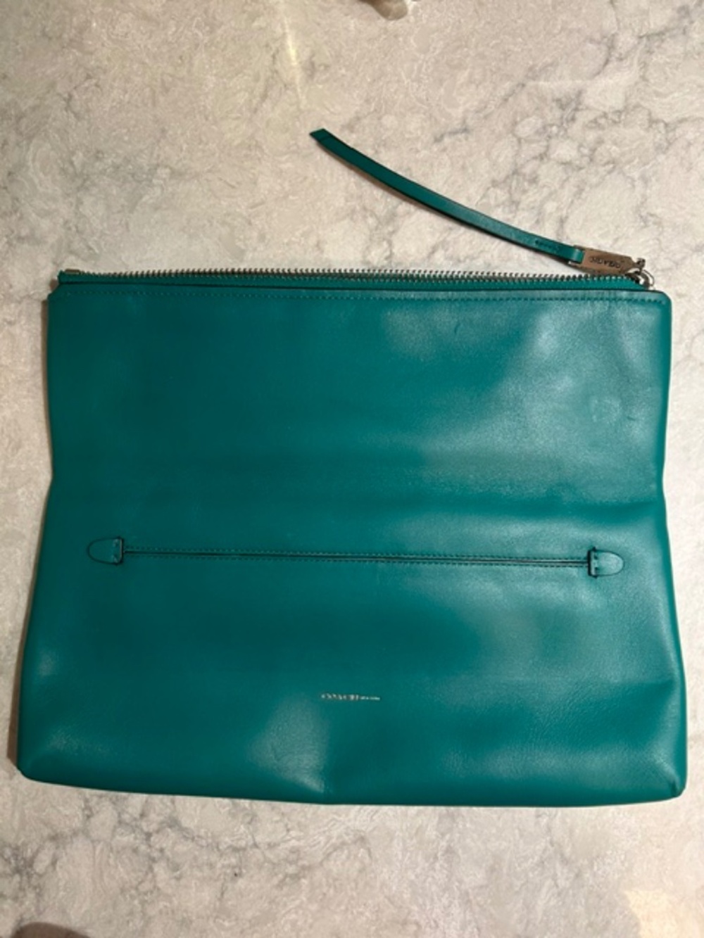 Coach Teal Leather Foldover Clutch